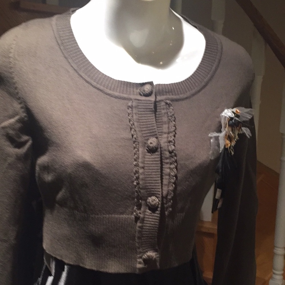 💕💕2XHOST PICK💕💕⬇️price drop NWT Knit kaki green cropped sweater